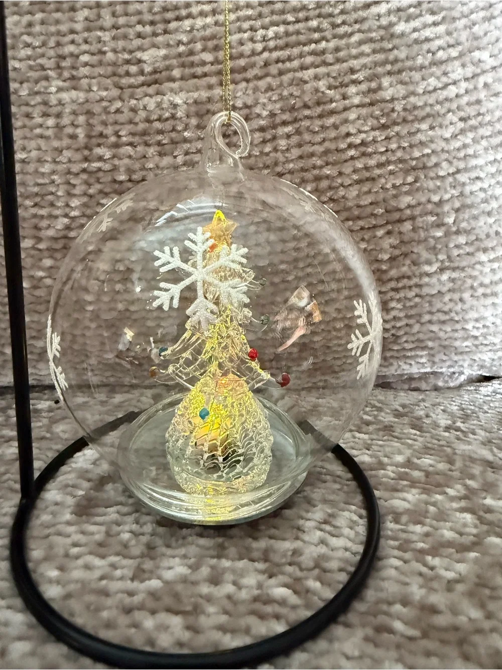 Color Changing Tree In Glass Dome Christmas Ornament 5